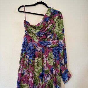 ChicMe Vibrant Floral Maxi Dress in Purple, Pink, and Blue